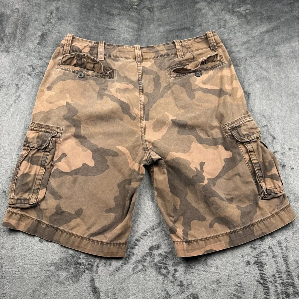 Arizona Cargo Shorts Men 40 Brown Camo Utility Pockets Excellent